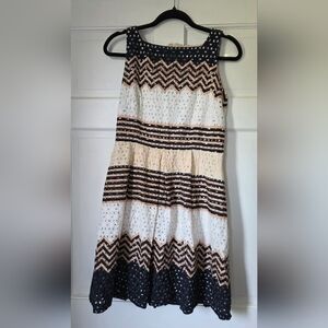 Black, White & Cream Eyelet Dress